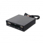 Устройство считывания 3.5"" Gembird FDI2-ALLIN1-02-B , черный, USB2.0+6 разъемов для карт памяти (SD
