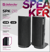 Колонки DEFENDER SPK-210 2x2 Вт, 220В, раз. для наушников