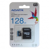 Флеш карта Micro SecureDigital 128Gb ADATA AUSDX128GUICL10A1-RA1 {MicroSDXC Class 10 UHS-I, SD adapt