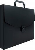 Портфель Бюрократ -BPP01BLCK 1 отдел. A4 пластик 0.7мм черный