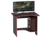 Компьютерный стол КСТ-03 Черный с красной кромкой 740х900х670 мм