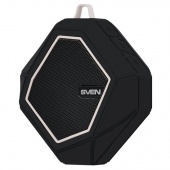 Портативная акустика Sven PS-77 1.0 black/white (5W, IPx5, карабин, Bluetooth, FM-тюнер, MP3-плеер,