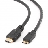 Кабель HDMI-miniHDMI Gembird/Cablexpert , v1.4, 19M/19M, 1.8м, 3D, Ethernet, черный, позол.разъемы,