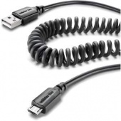 Дата-кабель Cellularline microUSB-USB 1м витой черный, USBDATACOIMICROUSB. (14196)
