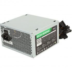 Блок питания Aerocool 600W Retail ECO-600W ATX v2.3 Haswell, fan 12cm, 400mm cable, power cord, 20+4